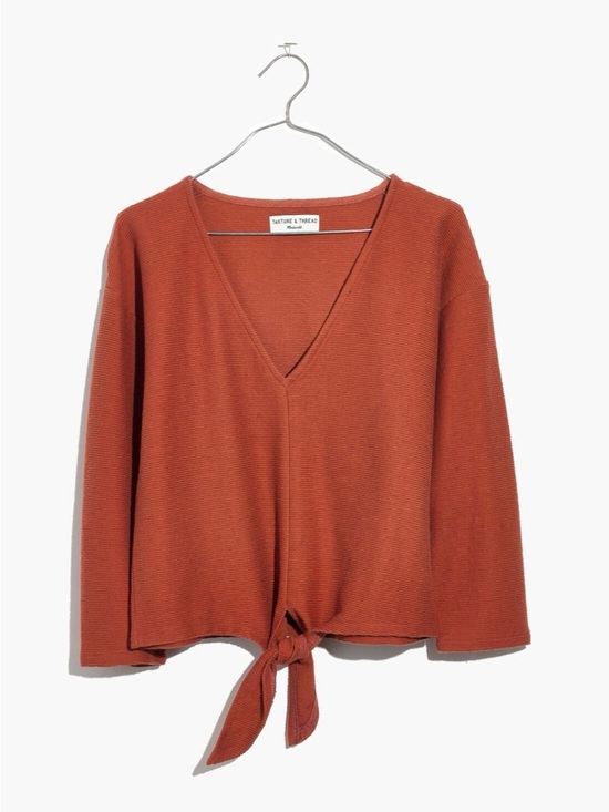 Madewell Tops - Texture & Thread Long-Sleeve Tie-Front Top